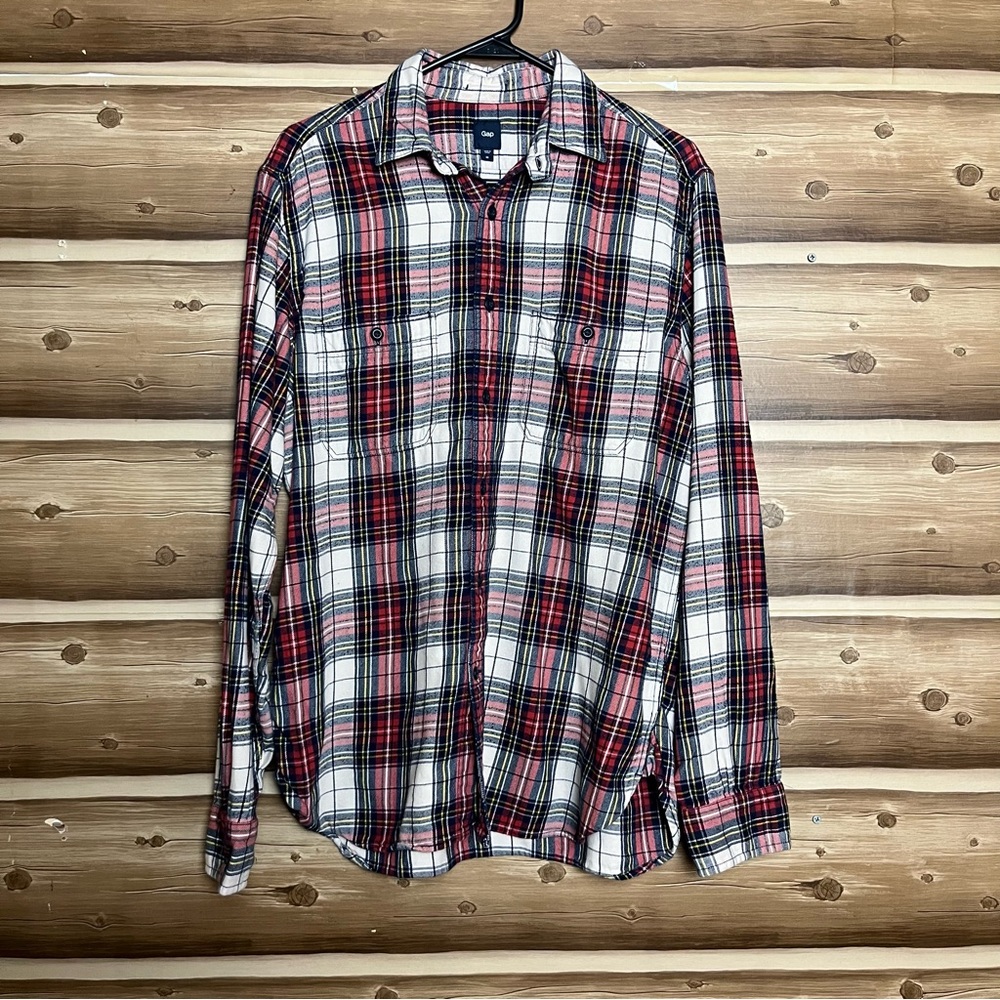 Gap‎ long sleeve bottoms down plaid shirt size M